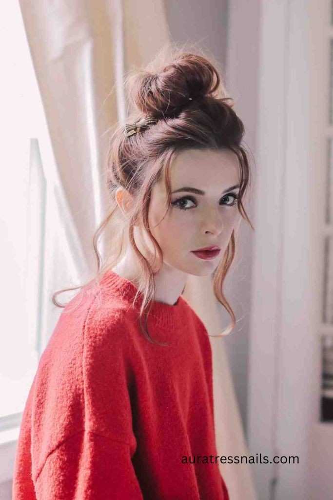 Messy Bun with Loose Strands
