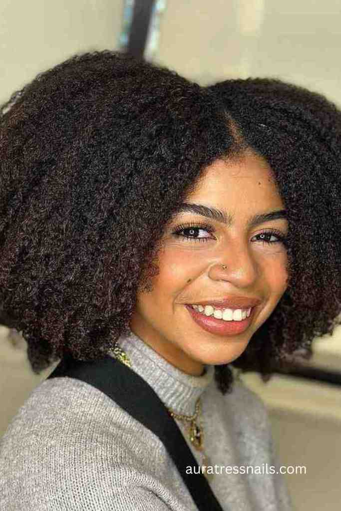 Natural Curls with a Middle Part