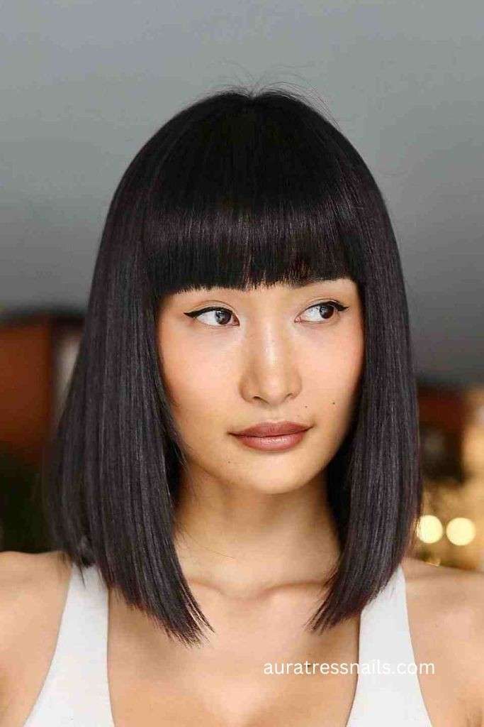Sleek Bob with Bangs