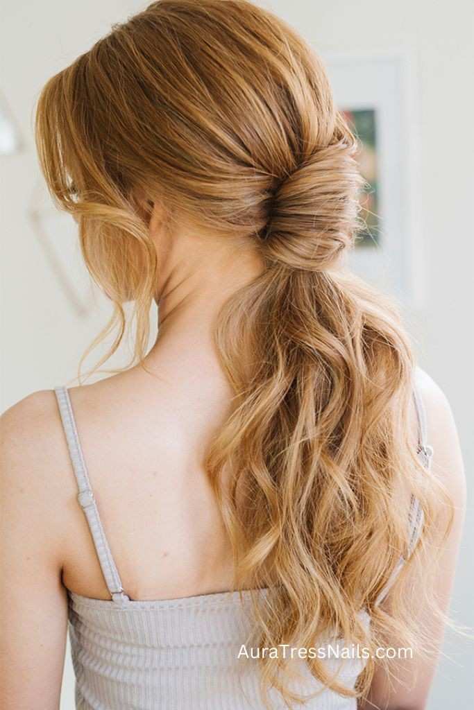 low pony tail with a twist