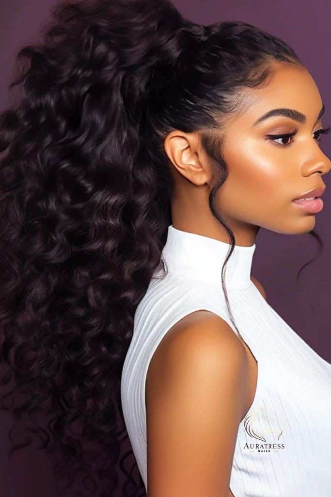 High Ponytail with Loose Waves