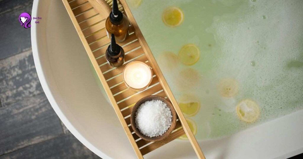 Sea salt and olive oil scrub for scalp exfoliation and detox
