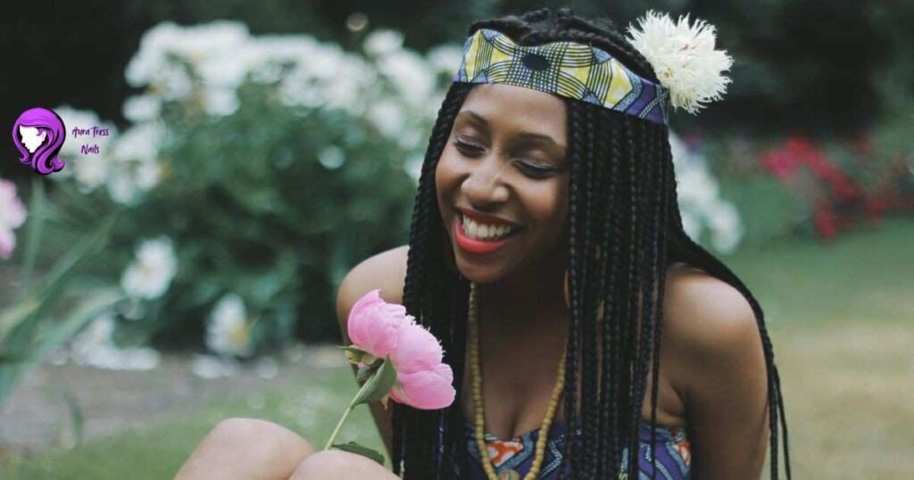 Girl with a braided headband hairstyle, creating a cute, boho-inspired look