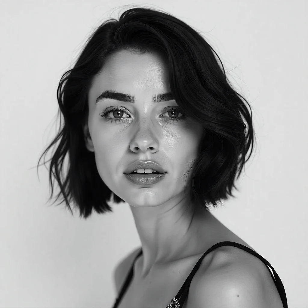 Asymmetrical bob hairstyle slimming round face for women
