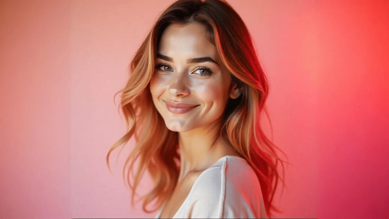 Confident woman showcasing a modern hairstyle