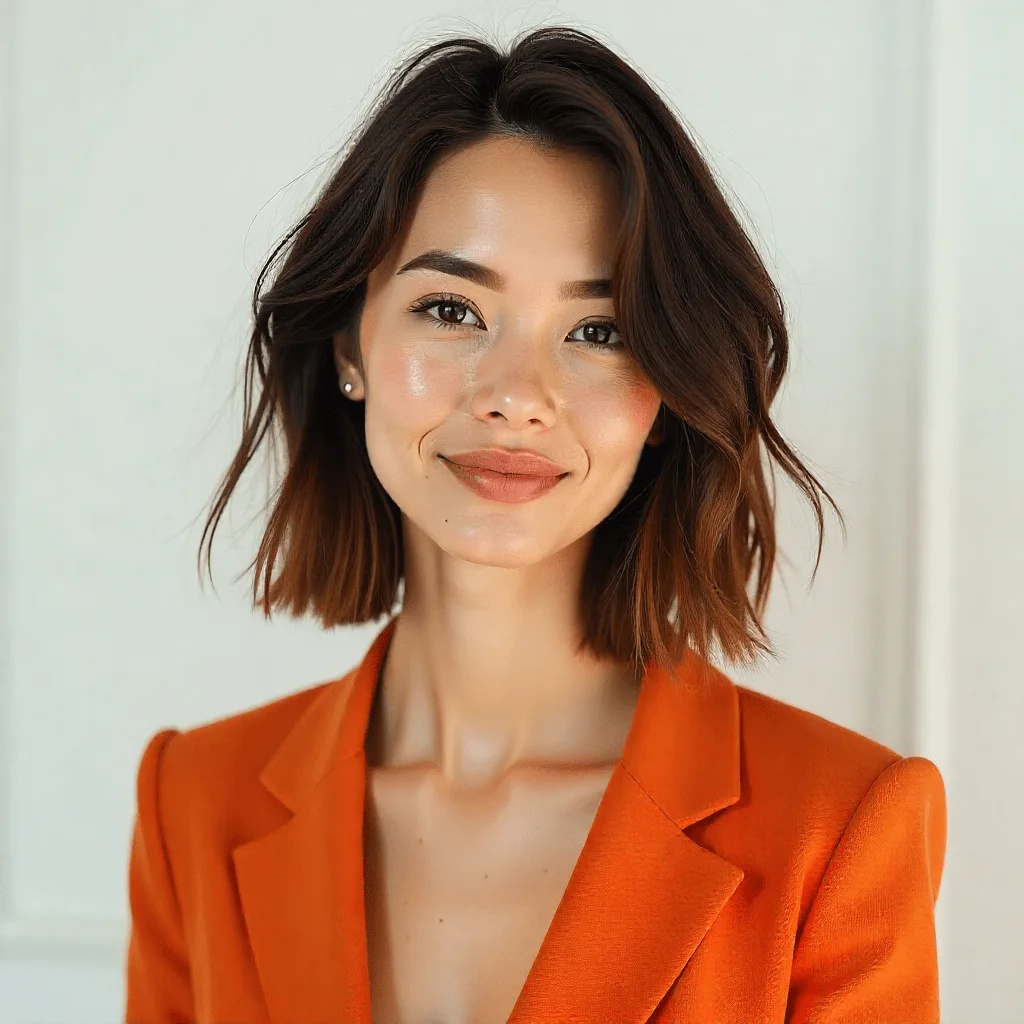 Butterfly cut hairstyle for round face inspired by celebrities